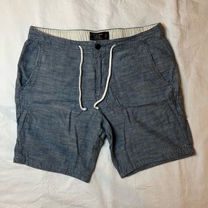 A&F Mens Light Blue Denim Short